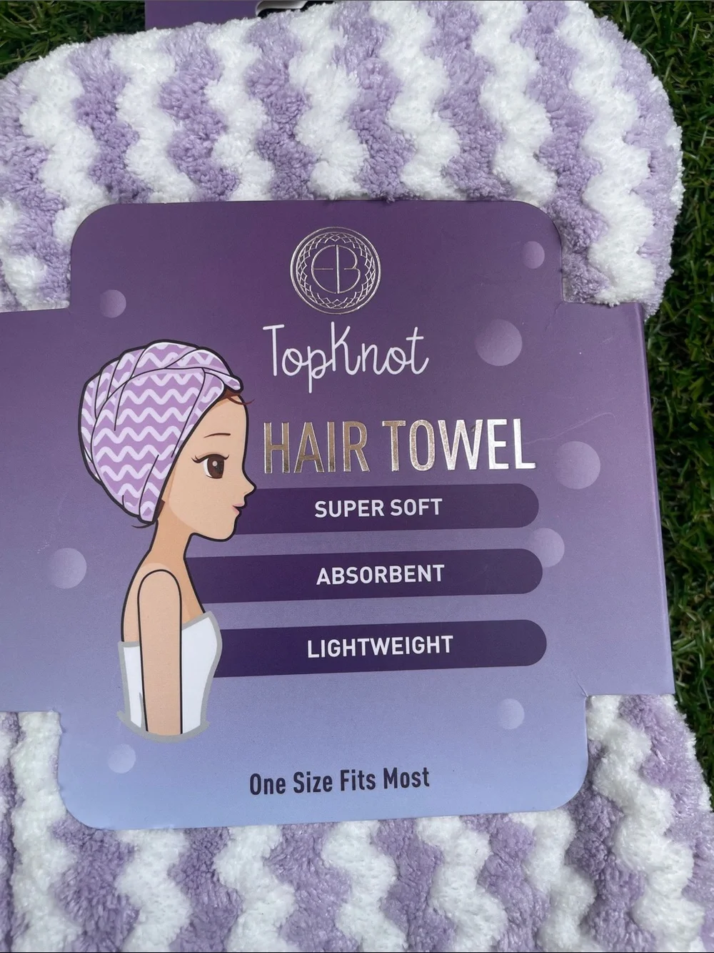 Purple & White Zigzag Hair Towel